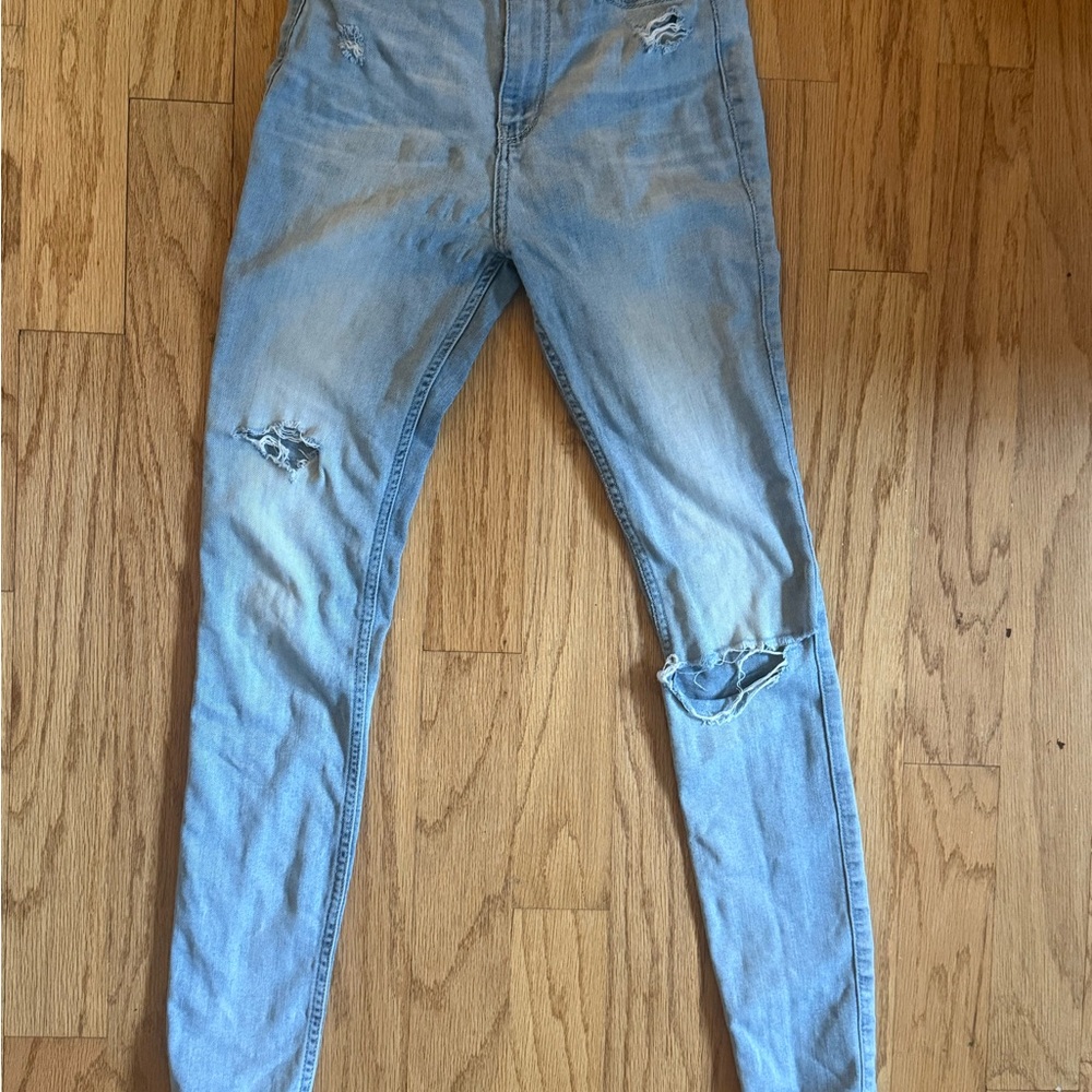 Hollister Ultra High Rise Light Blue Stretchy Jeans